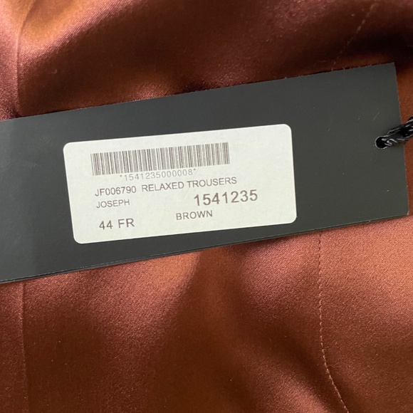 JOSEPH | Luxury Tova pure silk-satin straight-leg pants in copper brown XL - Picture 6 of 14